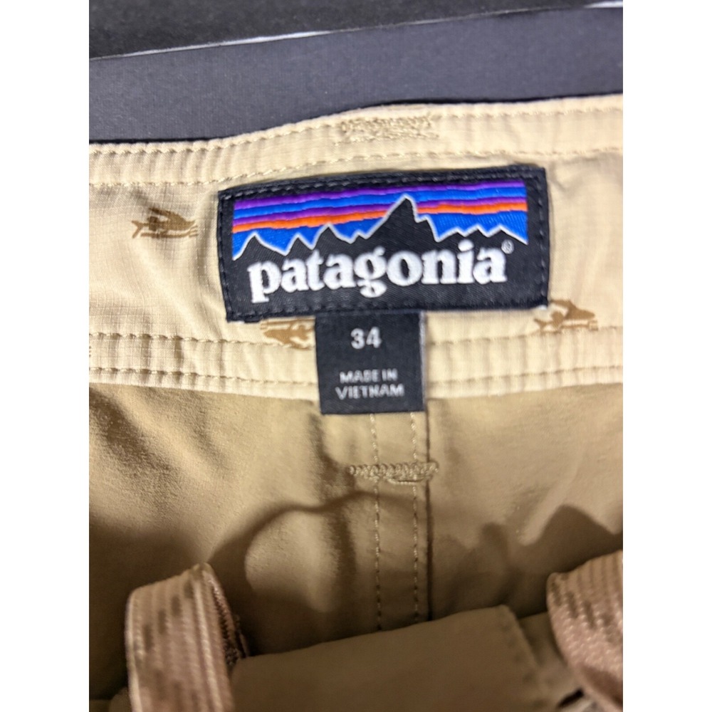 PATAGONIA MEN'S Sz. 34 Green Shorts Drawstring Gorpcore Hiking Trail Biking - Picture 5 of 8